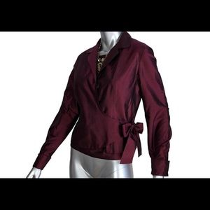 Kate Hill Burgundy Silk Blouse